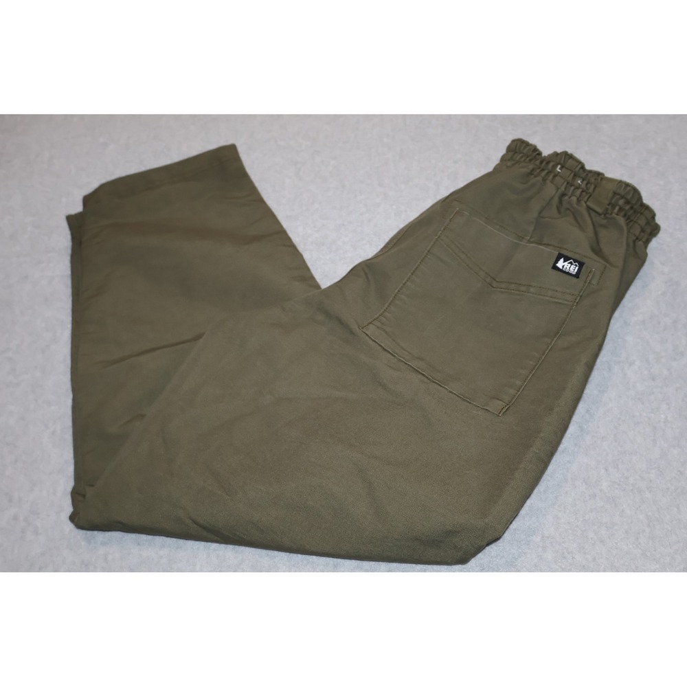 REI Co-op Trailmade Pants Womens Small Green Elastic Waist Hiking Tapered Leg